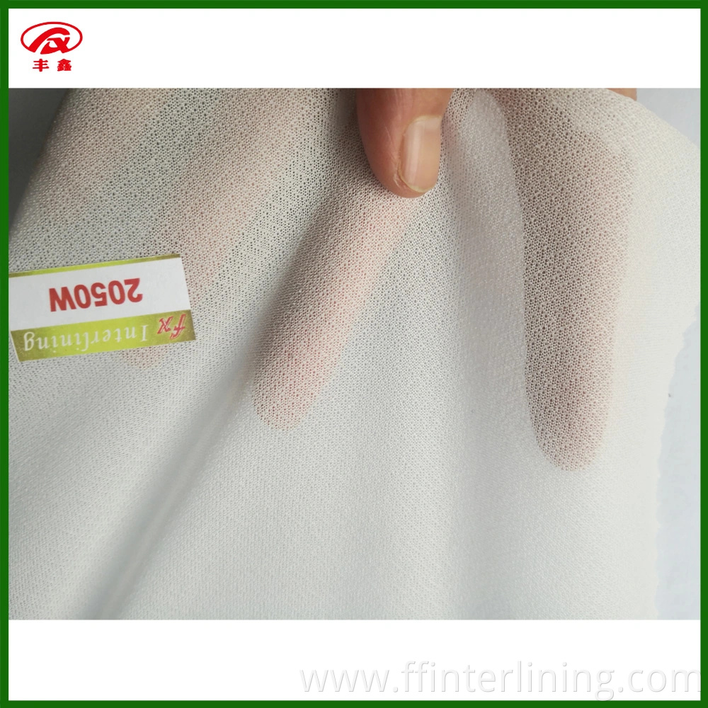 High Quality Fusible Woven 100% Polyester Stretch Waistband Interlining Waistband High Elastic Adhesive DOT Fuse for Trousers